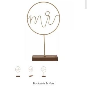 Gold metal wedding decor